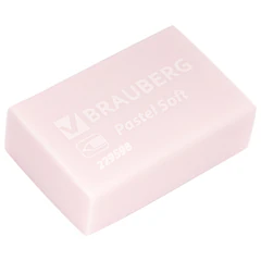 Ластики BRAUBERG &laquo;Pastel Soft&raquo; НАБОР 12 шт., размер ластика 31&times;20&times;10 мм, экологичный ПВХ, 229598