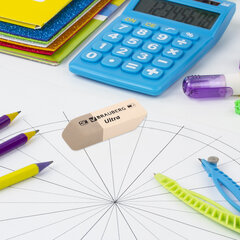 Ластики BRAUBERG &laquo;Ultra&raquo; 6 шт., размер ластика 41&times;14&times;8 мм, серо-белые, натуральный каучук, 229600