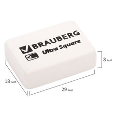 Ластики BRAUBERG &laquo;Ultra Square&raquo; 6 шт., размер ластика 29&times;18&times;8 мм, белые, натуральный каучук, 229603