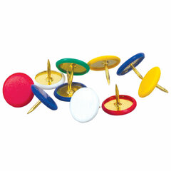 Набор BRAUBERG, скрепки цветные 28 мм/<wbr/>100 шт., кнопки канцелярские 100 шт., силовые кнопки 50 шт., 229675