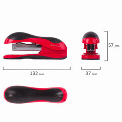 Степлер №24/<wbr/>6, 26/<wbr/>6 BRAUBERG &laquo;JET&raquo;, до 25 листов, эргономичный, красно-черный, 229688