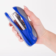 Степлер №24/<wbr/>6, 26/<wbr/>6 BRAUBERG &laquo;JET&raquo;, до 25 листов, эргономичный, сине-серый, 229689