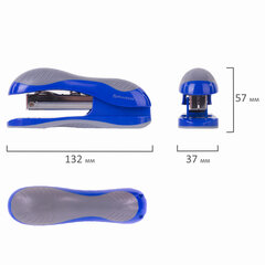 Степлер №24/<wbr/>6, 26/<wbr/>6 BRAUBERG &laquo;JET&raquo;, до 25 листов, эргономичный, сине-серый, 229689