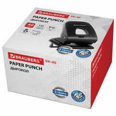 Дырокол BRAUBERG &laquo;SX-40&raquo;, до 40 листов, черный, 229695