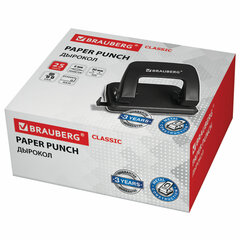 Дырокол металлический BRAUBERG &laquo;Classic&raquo;, до 25 л., черный, 229697