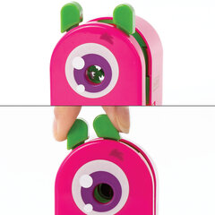 Точилка механическая ПИФАГОР &laquo;Монстрик&raquo;, корпус розовый, для чернографитных и цветных карандашей, 229716