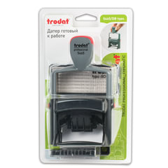 Датер самонаборный металлический, 4 строки+дата, оттиск 56&times;33 мм, сине-красный, TRODAT 5465, кассы в комплекте