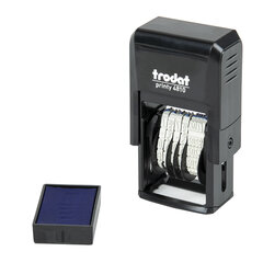 Датер-мини месяц цифрами, для банка, оттиск 20&times;3,8 мм, синий, TRODAT 4810 BANK, корпус черный