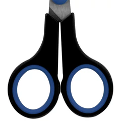 Ножницы BRAUBERG &laquo;Soft Grip&raquo;, 140 мм, черно-синие, резиновые вставки, 3-сторонняя заточка, 230760