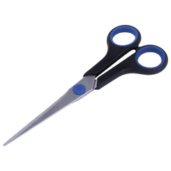 Ножницы BRAUBERG &laquo;Soft Grip&raquo;, 165 мм, черно-синие, резиновые вставки, 3-сторонняя заточка, 230761