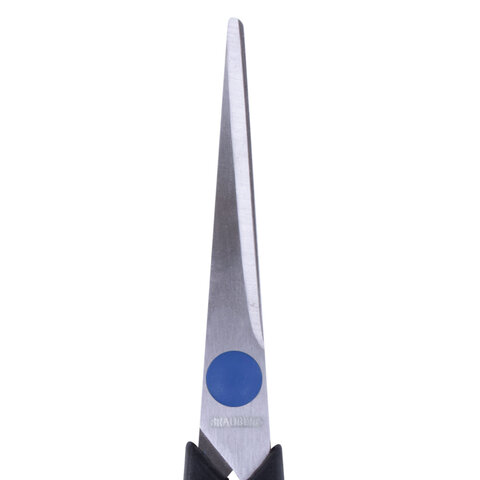 Ножницы BRAUBERG "Soft Grip", 165 мм, черно-синие, резиновые вставки, 3-сторонняя заточка, 230761 - фото 5
