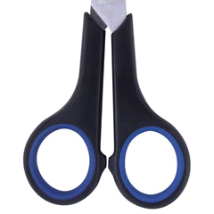 Ножницы BRAUBERG &laquo;Soft Grip&raquo;, 165 мм, черно-синие, резиновые вставки, 3-сторонняя заточка, 230761