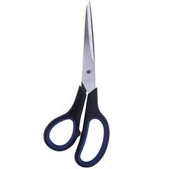 Ножницы BRAUBERG &laquo;Soft Grip&raquo;, 190 мм, черно-синие, резиновые вставки, 3-х сторонняя заточка, 230762