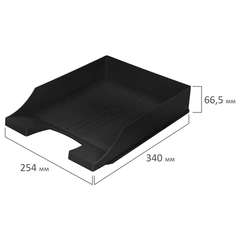 Лоток горизонтальный для бумаг BRAUBERG-CONTRACT, А4 (340&times;254&times;66,5 мм), черный, 230879