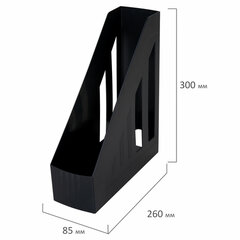 Лоток вертикальный для бумаг BRAUBERG &laquo;Contract&raquo; (260&times;85&times;300 мм), отверстия на торцах, черный, 230886