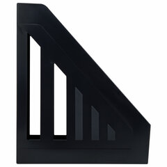 Лоток вертикальный для бумаг BRAUBERG &laquo;Contract&raquo; (260&times;85&times;300 мм), отверстия на торцах, черный, 230886