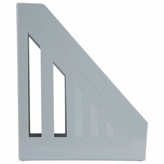 Лоток вертикальный для бумаг BRAUBERG &laquo;Contract&raquo; (260&times;85&times;300 мм), отверстия на торцах, серый, 230887