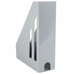 Лоток вертикальный для бумаг BRAUBERG &laquo;Contract&raquo; (260&times;85&times;300 мм), отверстия на торцах, серый, 230887