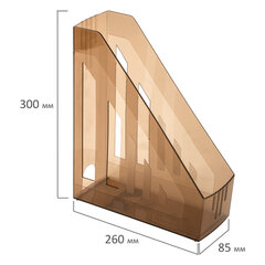 Лоток вертикальный для бумаг BRAUBERG &laquo;Contract&raquo; (260&times;85&times;300 мм), отверстия на торцах, тонированный, 230892