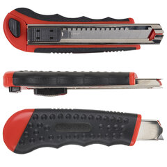 Нож канцелярский 18 мм BRAUBERG &laquo;Universal&raquo; с АВТОЗАМЕНОЙ ЛЕЗВИЙ, 6 лезвий в комплекте, автофиксатор, 230922