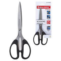 Ножницы BRAUBERG &laquo;Classic&raquo;, 210 мм, чёрные, классической формы, 2-х сторонняя заточка, 230935