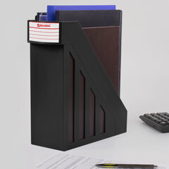 Лоток вертикальный для бумаг, увеличенная ширина (277&times;100&times;290 мм), BRAUBERG-MAXI, черный, 231050