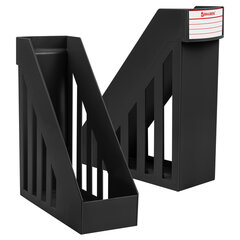 Лоток вертикальный для бумаг, увеличенная ширина (277&times;100&times;290 мм), BRAUBERG-MAXI, черный, 231050