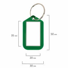 Бирки для ключей КОМПЛЕКТ 12 шт., длина 50 мм, инфо-окно 35&times;20 мм, АССОРТИ, BRAUBERG, 231152