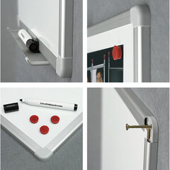 Доска магнитно-маркерная 120&times;240 см, алюминиевая рамка, лаковое покрытие, 2&times;3 (Польша), TSA1224