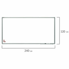 Доска магнитно-маркерная 120&times;240 см, алюминиевая рамка, лаковое покрытие, 2&times;3 (Польша), TSA1224
