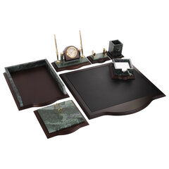 Набор настольный GALANT из мрамора, 7 предметов, зеленый мрамор/<wbr/>отделка красное дерево, 231485