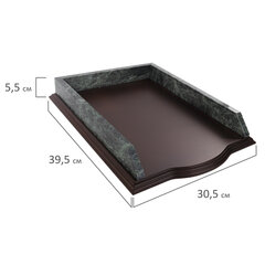 Набор настольный GALANT из мрамора, 7 предметов, зеленый мрамор/<wbr/>отделка красное дерево, 231485