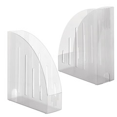 Лоток вертикальный для бумаг BRAUBERG &laquo;Energy&raquo; (241&times;85&times;300 мм), эргономичная форма, прозрачный, 231555