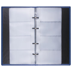 Визитница на кольцах BRAUBERG &laquo;Favorite&raquo;, на 240 визиток, под фактурную кожу, темно-синяя, 231664