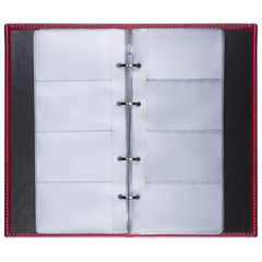 Визитница на кольцах BRAUBERG &laquo;Imperial&raquo;, на 240 визиток, под гладкую кожу, бордовая, 231665