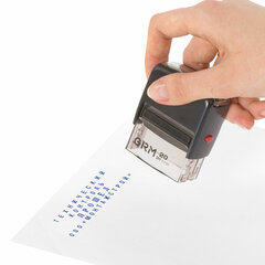 Штамп самонаборный 4-строчный, оттиск 38&times;14 мм, синий, без рамки, GRM 20, КАССА В КОМПЛЕКТЕ, 116000010