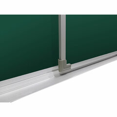 Доска для мела магнитная 3-х элементная, 100&times;170/<wbr/>340 см, 5 рабочих поверхностей, зеленая, BS, ТЭ-340М