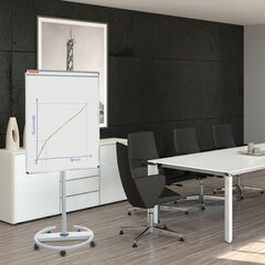 Доска-флипчарт магнитно-маркерная 70&times;100 см, передвижная, ГАРАНТИЯ 10 ЛЕТ, BRAUBERG, 231703