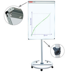 Доска-флипчарт магнитно-маркерная 70&times;100 см, передвижная, ГАРАНТИЯ 10 ЛЕТ, BRAUBERG, 231703