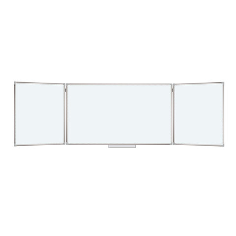 Доска магнитно-маркерная 3-х элементная 100х150/300 см, 5 рабочих поверхностей, белая, BRAUBERG, 231708