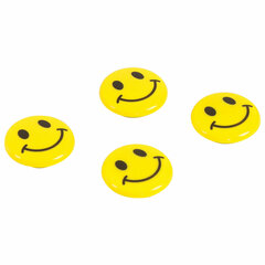 Магниты диаметром 30 мм, КОМПЛЕКТ 4 штуки, &laquo;СМАЙЛИКИ&raquo;, ЖЕЛТЫЕ, в блистере, BRAUBERG, 231727