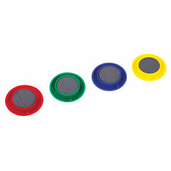 Магниты БОЛЬШОГО ДИАМЕТРА, 50 мм, КОМПЛЕКТ 4 штуки, цвет АССОРТИ, в блистере, BRAUBERG, 231736