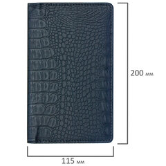 Визитница/<wbr/>кредитница трехрядная BRAUBERG &laquo;Cayman&raquo;, на 96 карт, под кожу крокодила, черная, 231761