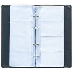 Визитница на кольцах BRAUBERG &laquo;Cayman&raquo;, на 240 визиток, под кожу крокодила, черная, 231763