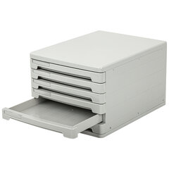 Блок из 6 закрытых лотков для бумаги, настольный, ERICH KRAUSE, А4+, 210&times;270&times;365 мм, серый, 63