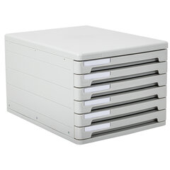 Блок из 6 закрытых лотков для бумаги, настольный, ERICH KRAUSE, А4+, 210&times;270&times;365 мм, серый, 63