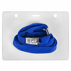 Бейджи горизонтальные БОЛЬШИЕ (87&times;120 мм), КОМПЛЕКТ 10 шт., на синей ленте 45 см, ДПС, 1065.ГК-101