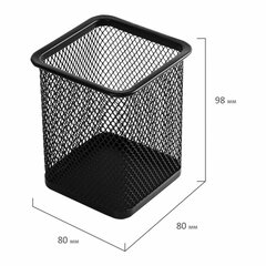Подставка-органайзер BRAUBERG &laquo;Germanium&raquo;, металлическая, квадратное основание, 98&times;80&times;80 мм, черная, 231938