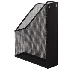 Лоток вертикальный для бумаг BRAUBERG &laquo;Germanium&raquo; (250&times;72&times;315 мм), металлический, черный, 231948