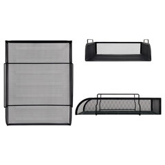 Лоток горизонтальный металлический для бумаг BRAUBERG &laquo;Germanium&raquo;, А4 (260&times;337&times;77 мм), черный, 231954